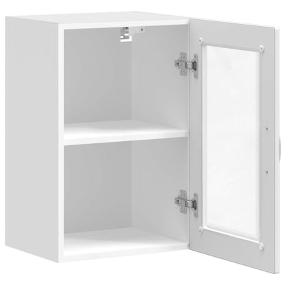 vidaXL Kitchen Wall Cabinet with Glass Door Porto High Gloss White