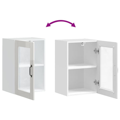 vidaXL Kitchen Wall Cabinet with Glass Door Porto High Gloss White