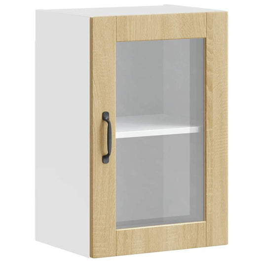 vidaXL Kitchen Wall Cabinet with Glass Door Porto Sonoma Oak