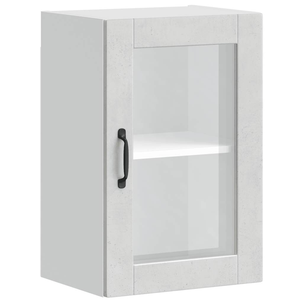 vidaXL Kitchen Wall Cabinet with Glass Door Porto Concrete Grey