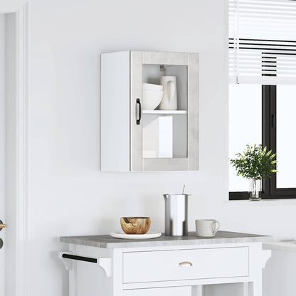 vidaXL Kitchen Wall Cabinet with Glass Door Porto Concrete Grey