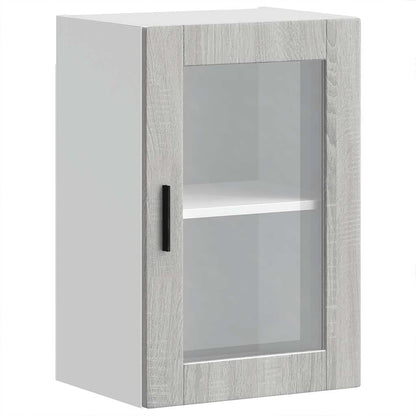 vidaXL Kitchen Wall Cabinet with Glass Door Porto Grey Sonoma