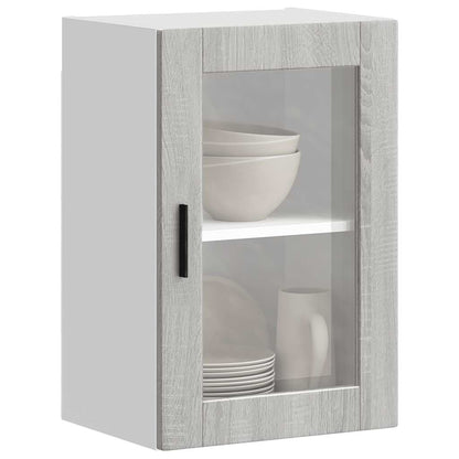 vidaXL Kitchen Wall Cabinet with Glass Door Porto Grey Sonoma