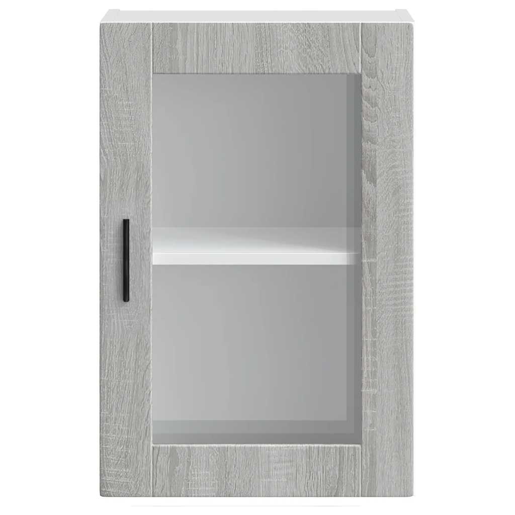 vidaXL Kitchen Wall Cabinet with Glass Door Porto Grey Sonoma