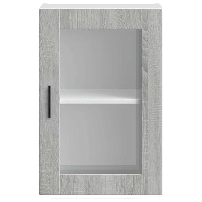 vidaXL Kitchen Wall Cabinet with Glass Door Porto Grey Sonoma