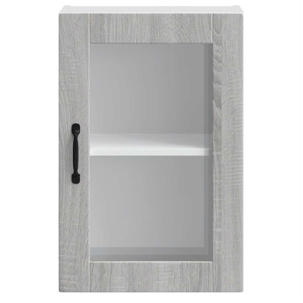 vidaXL Kitchen Wall Cabinet with Glass Door "Porto" Grey Sonoma