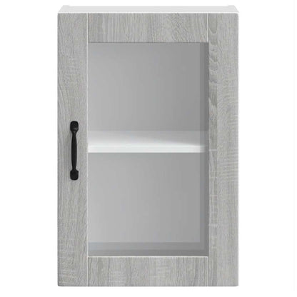 vidaXL Kitchen Wall Cabinet with Glass Door "Porto" Grey Sonoma