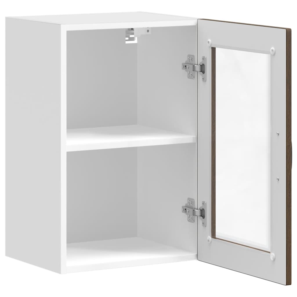 vidaXL Kitchen Wall Cabinet with Glass Door Porto Brown Oak
