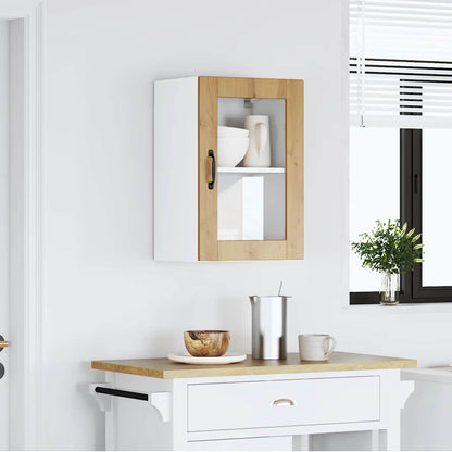 vidaXL Kitchen Wall Cabinet with Glass Door Porto Artisan Oak