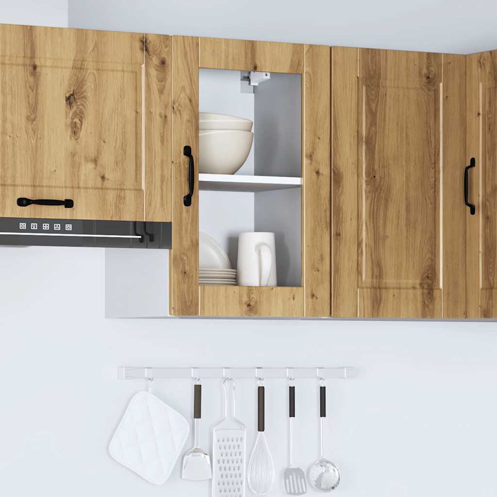 vidaXL Kitchen Wall Cabinet with Glass Door "Porto" Artisan Oak