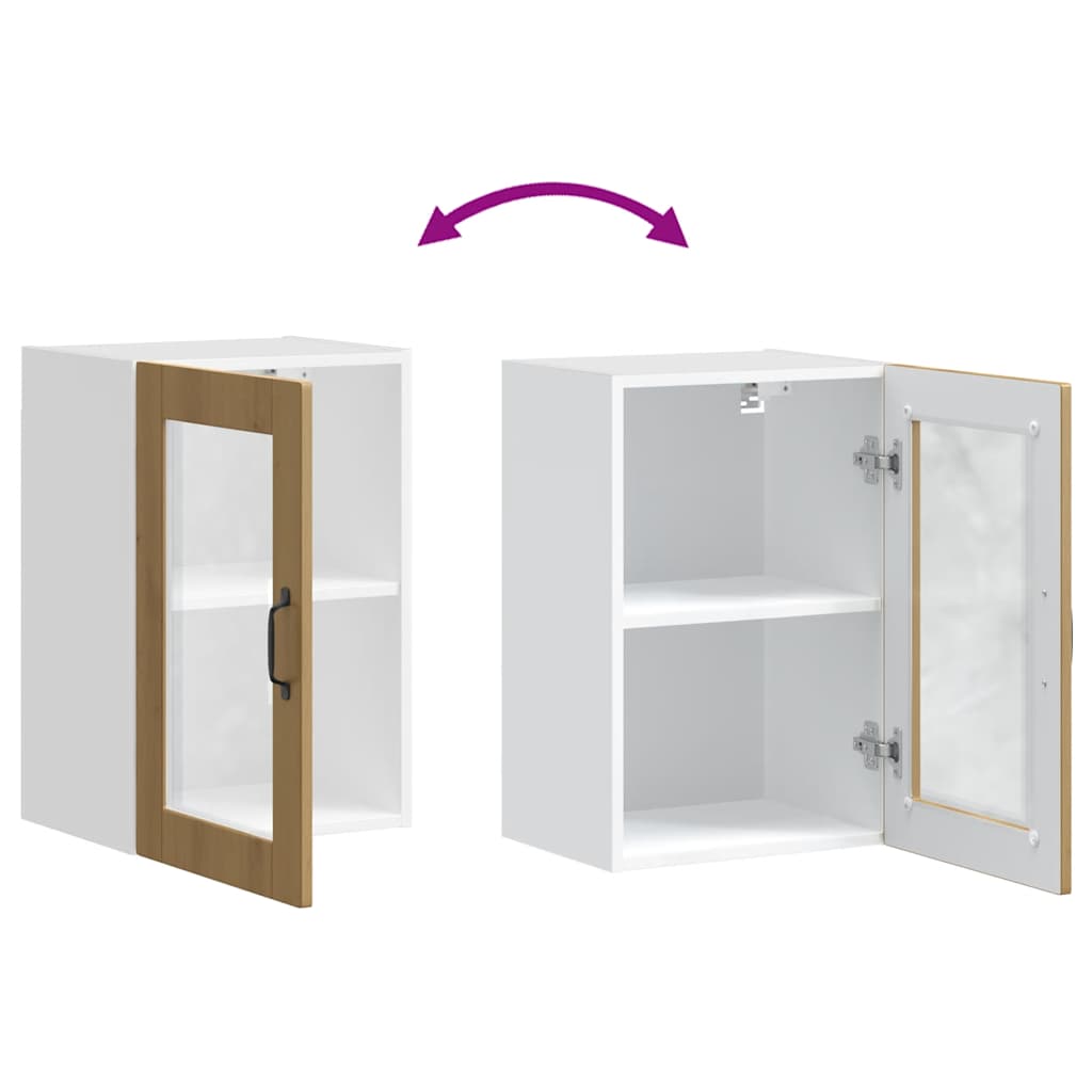 vidaXL Kitchen Wall Cabinet with Glass Door "Porto" Artisan Oak