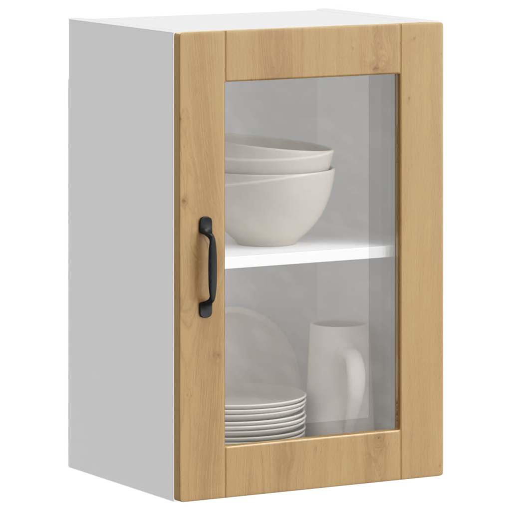 vidaXL Kitchen Wall Cabinet with Glass Door "Porto" Artisan Oak