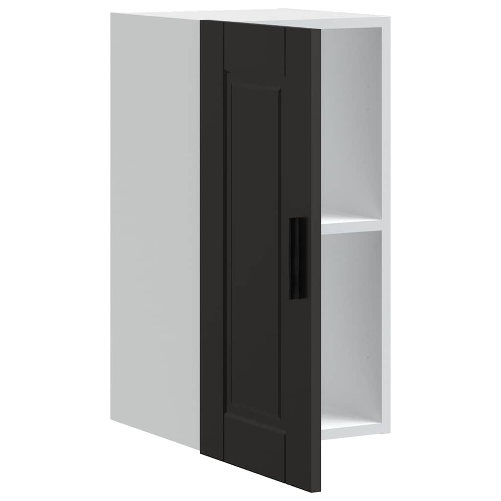 vidaXL Kitchen Wall Cabinet "Porto" Black Engineered Wood