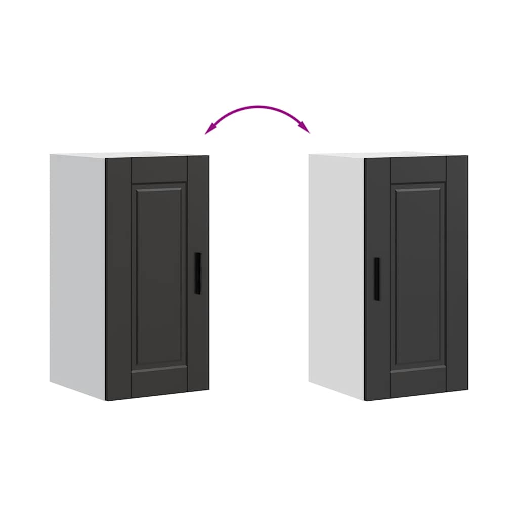 vidaXL Kitchen Wall Cabinet "Porto" Black Engineered Wood