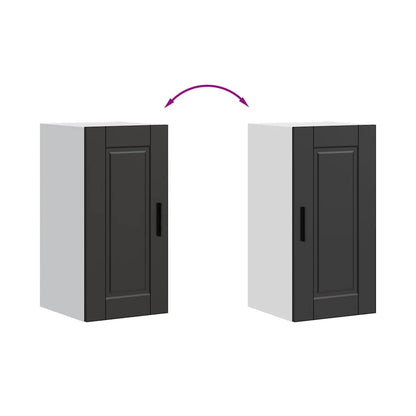 vidaXL Kitchen Wall Cabinet "Porto" Black Engineered Wood