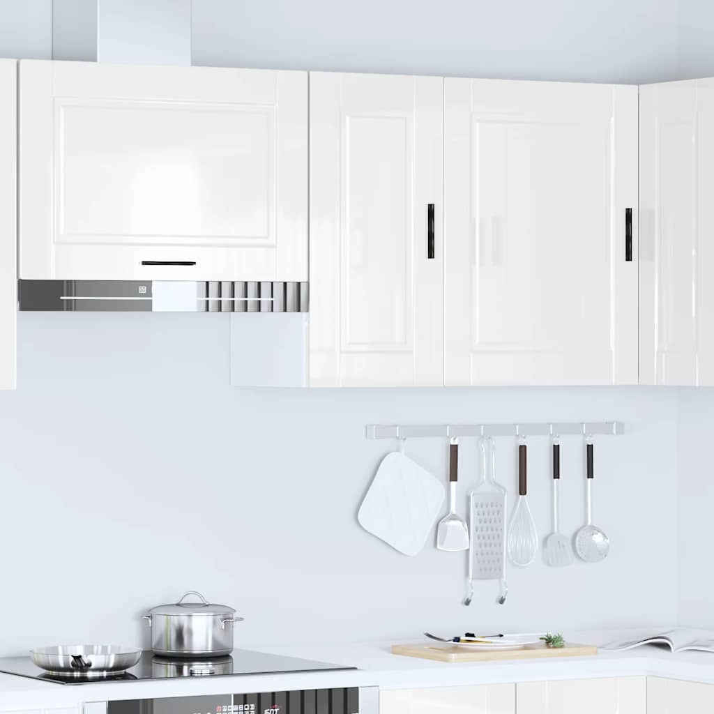 vidaXL Kitchen Wall Cabinet "Porto" High Gloss White Engineered Wood