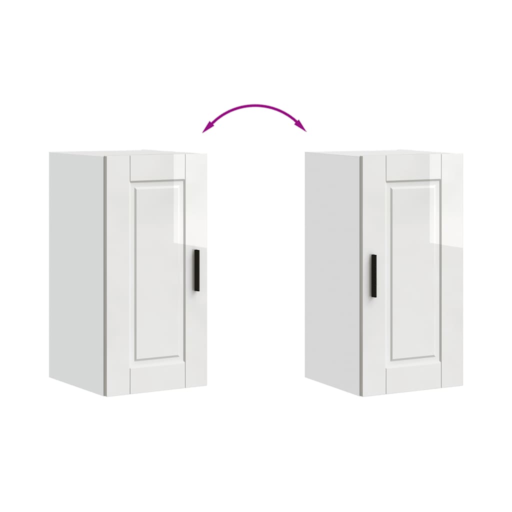 vidaXL Kitchen Wall Cabinet Porto High Gloss White Engineered Wood