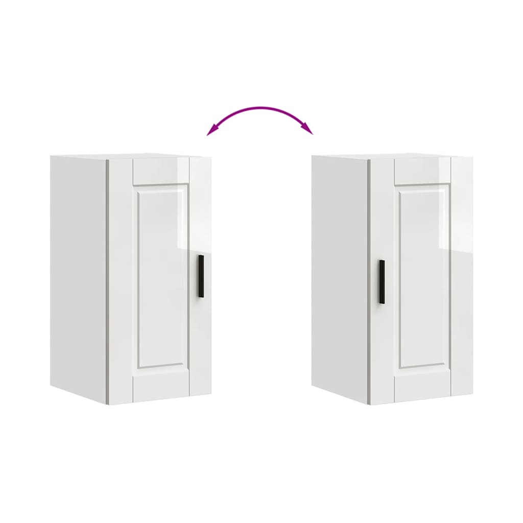 vidaXL Kitchen Wall Cabinet "Porto" High Gloss White Engineered Wood
