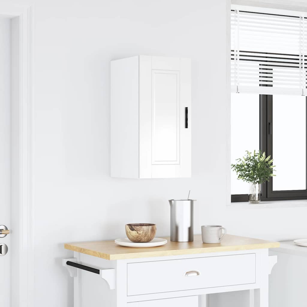 vidaXL Kitchen Wall Cabinet "Porto" High Gloss White Engineered Wood