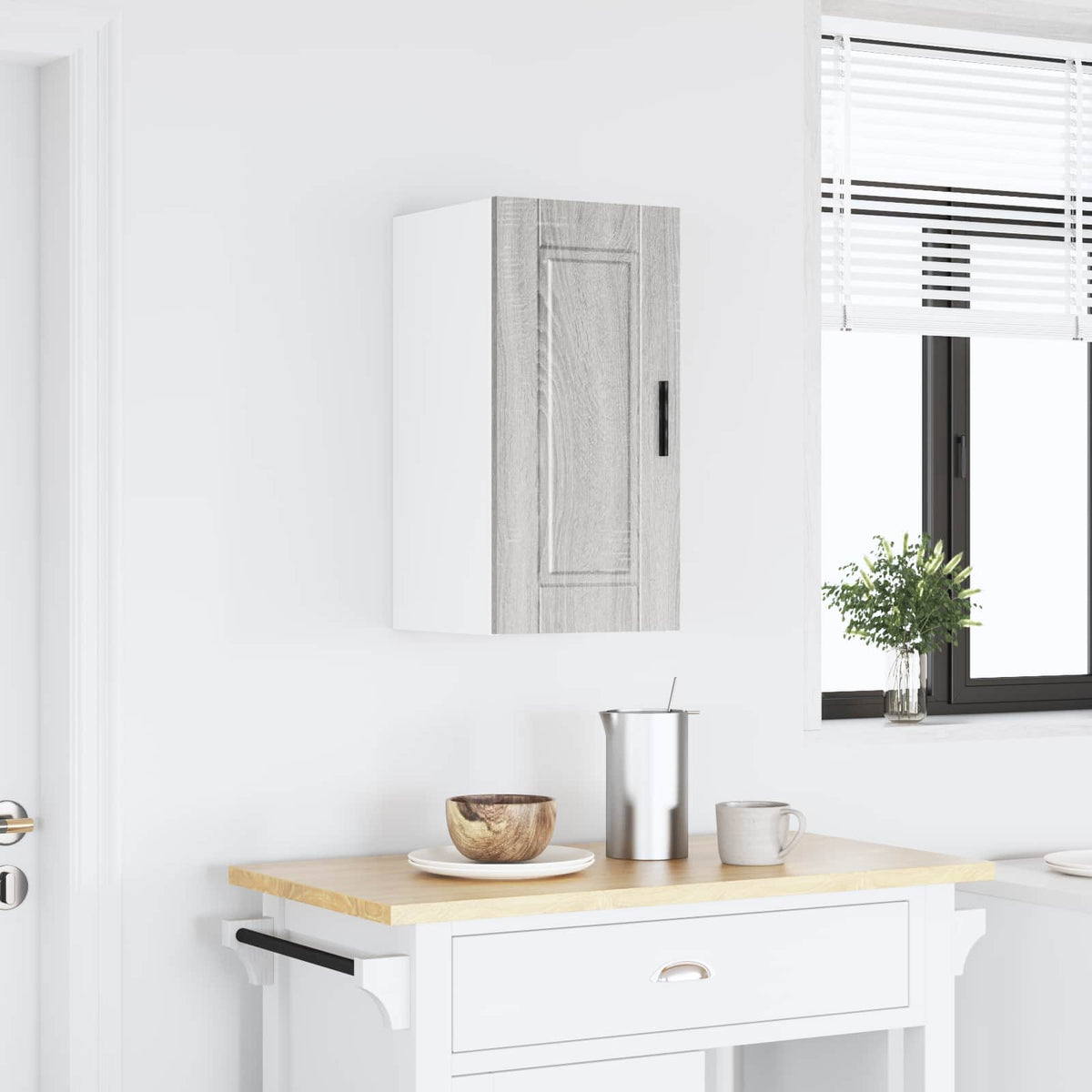 vidaXL Kitchen Wall Cabinet "Porto" Grey Sonoma Engineered Wood