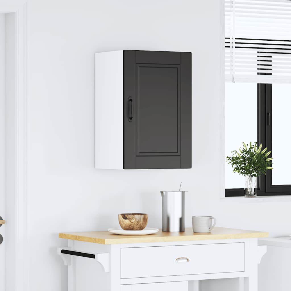 vidaXL Kitchen Wall Cabinet "Porto" Black Engineered Wood