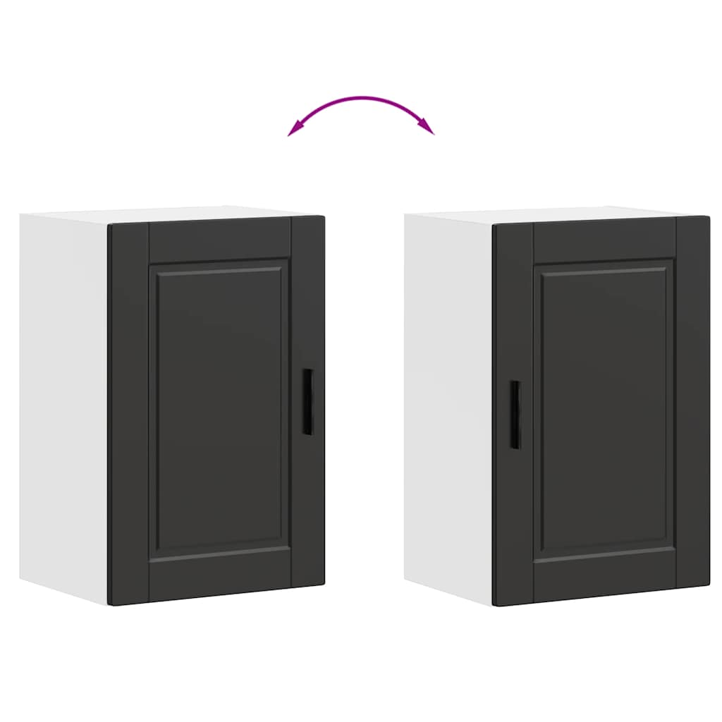 vidaXL Kitchen Wall Cabinet "Porto" Black Engineered Wood