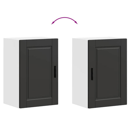vidaXL Kitchen Wall Cabinet "Porto" Black Engineered Wood