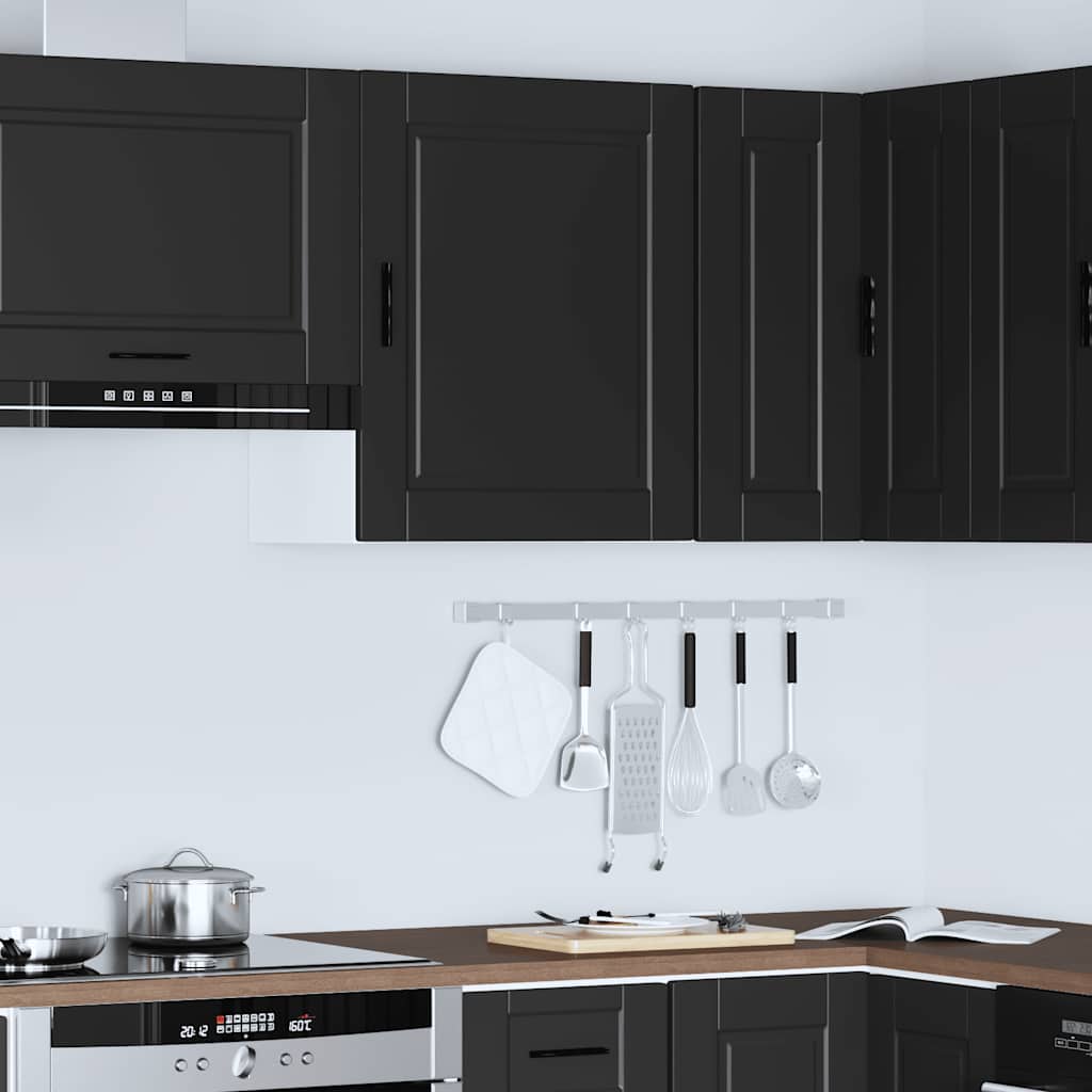 vidaXL Kitchen Wall Cabinet "Porto" Black Engineered Wood