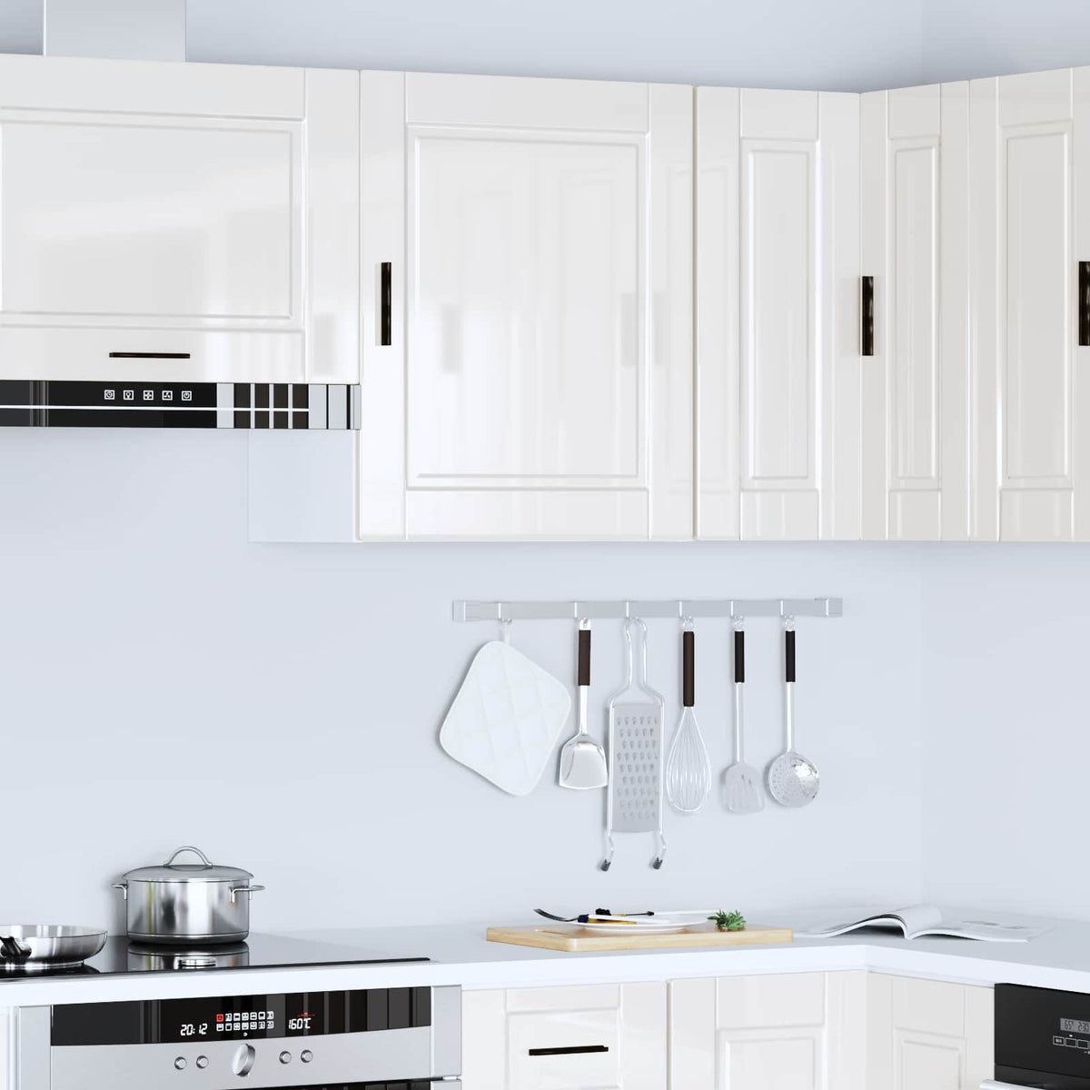 vidaXL Kitchen Wall Cabinet "Porto" High Gloss White Engineered Wood