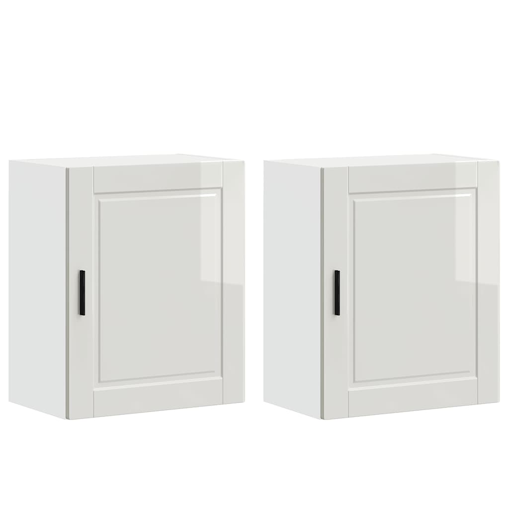 vidaXL Kitchen Wall Cabinets 2 pcs "Porto" High Gloss White Engineered Wood