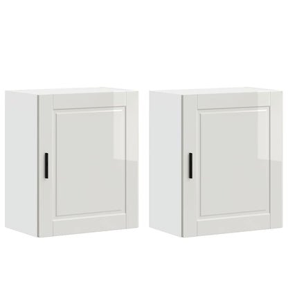 vidaXL Kitchen Wall Cabinets 2 pcs "Porto" High Gloss White Engineered Wood