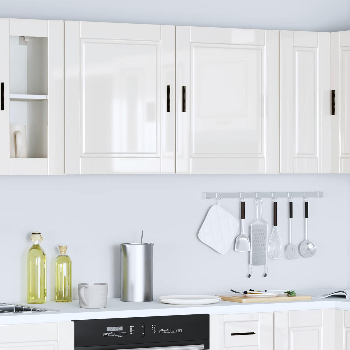 vidaXL Kitchen Wall Cabinets 2 pcs "Porto" High Gloss White