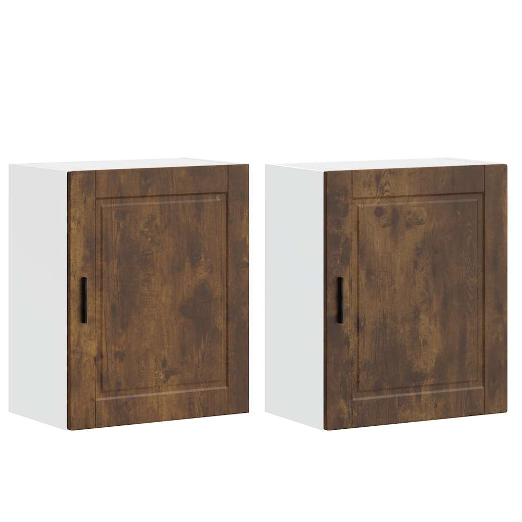 vidaXL Kitchen Wall Cabinets 2 pcs "Porto" Smoked Oak Engineered Wood