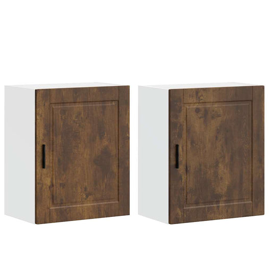 vidaXL Kitchen Wall Cabinets 2 pcs "Porto" Smoked Oak Engineered Wood