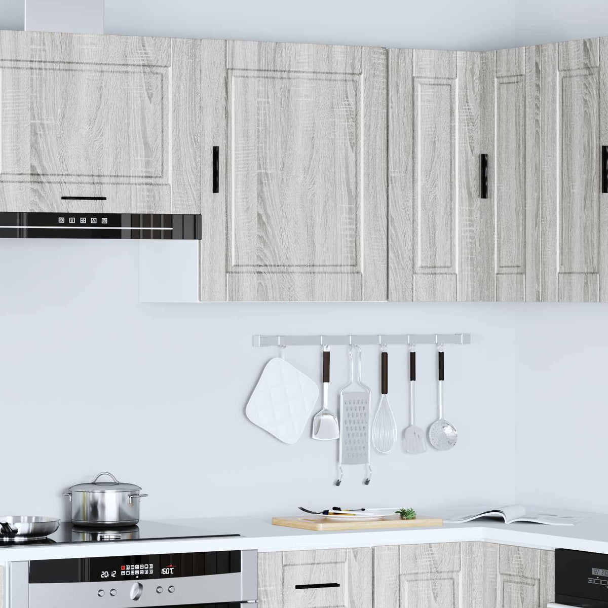 vidaXL Kitchen Wall Cabinet "Porto" Grey Sonoma Engineered Wood