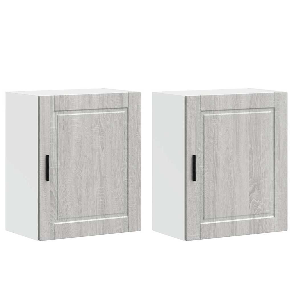 vidaXL Kitchen Wall Cabinets 2 pcs "Porto" Grey Sonoma Engineered Wood