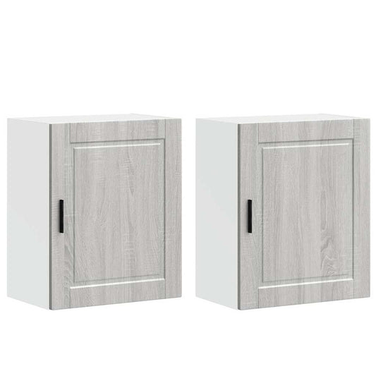 vidaXL Kitchen Wall Cabinets 2 pcs Porto Grey Sonoma Engineered Wood
