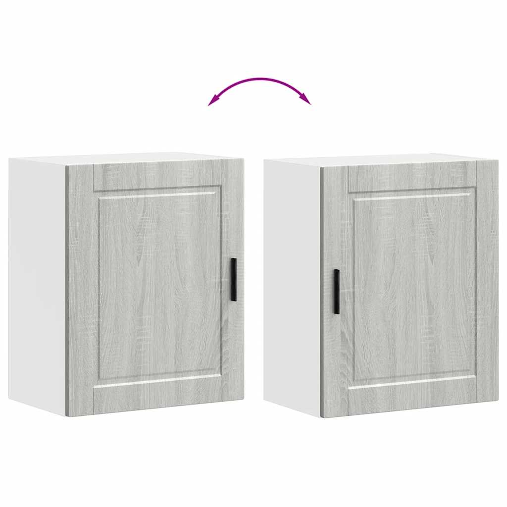 vidaXL Kitchen Wall Cabinets 2 pcs "Porto" Grey Sonoma Engineered Wood