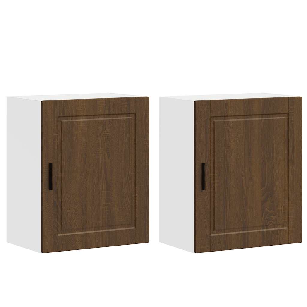 vidaXL Kitchen Wall Cabinets 2 pcs "Porto" Brown Oak Engineered Wood