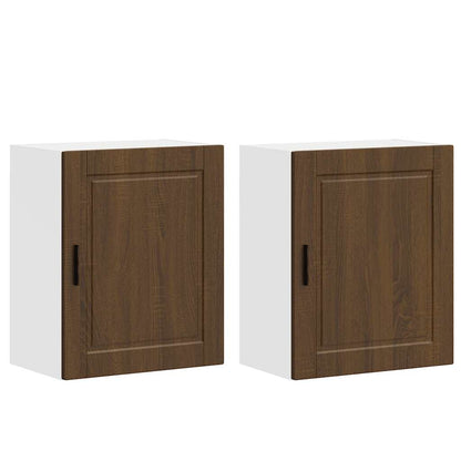 vidaXL Kitchen Wall Cabinets 2 pcs "Porto" Brown Oak Engineered Wood