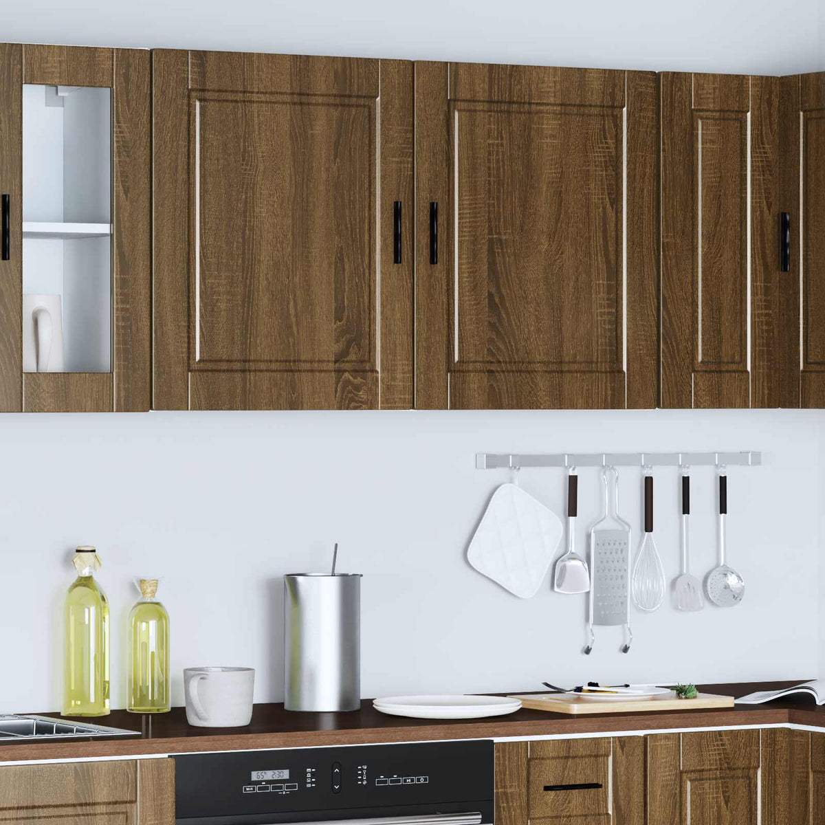 vidaXL Kitchen Wall Cabinets 2 pcs "Porto" Brown Oak Engineered Wood
