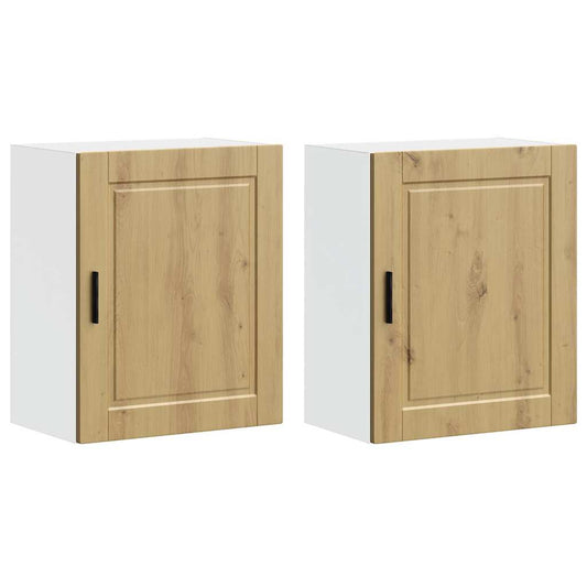 vidaXL Kitchen Wall Cabinets 2 pcs Porto Artisan Oak Engineered Wood