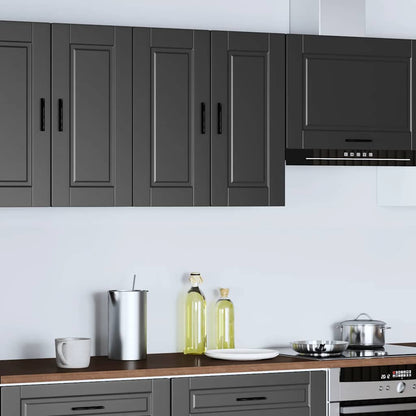 vidaXL Kitchen Wall Cabinet "Porto" Black Engineered Wood