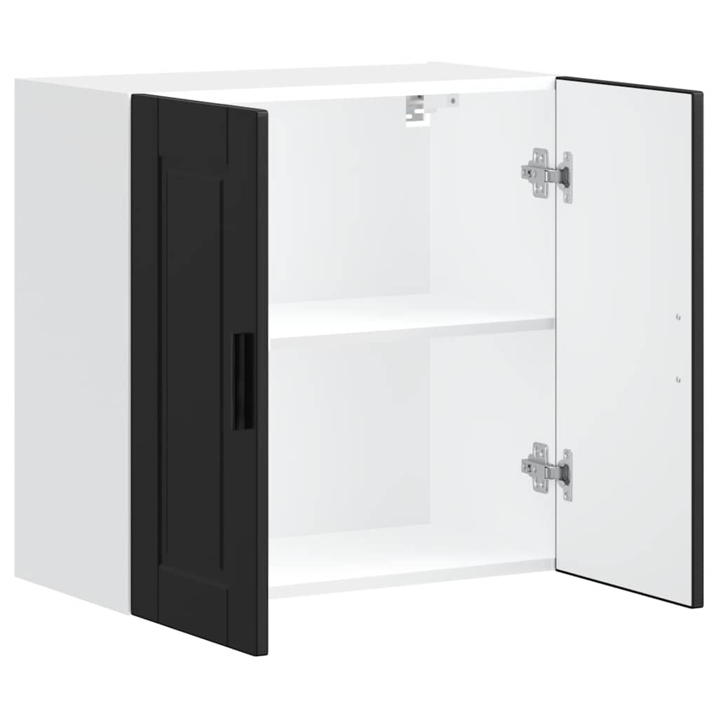 vidaXL Kitchen Wall Cabinet "Porto" Black Engineered Wood