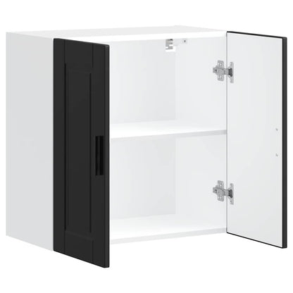 vidaXL Kitchen Wall Cabinet "Porto" Black Engineered Wood