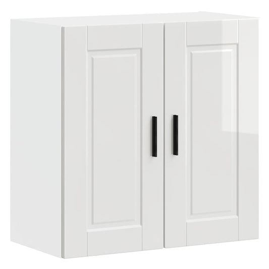 vidaXL Kitchen Wall Cabinet "Porto" High Gloss White Engineered Wood