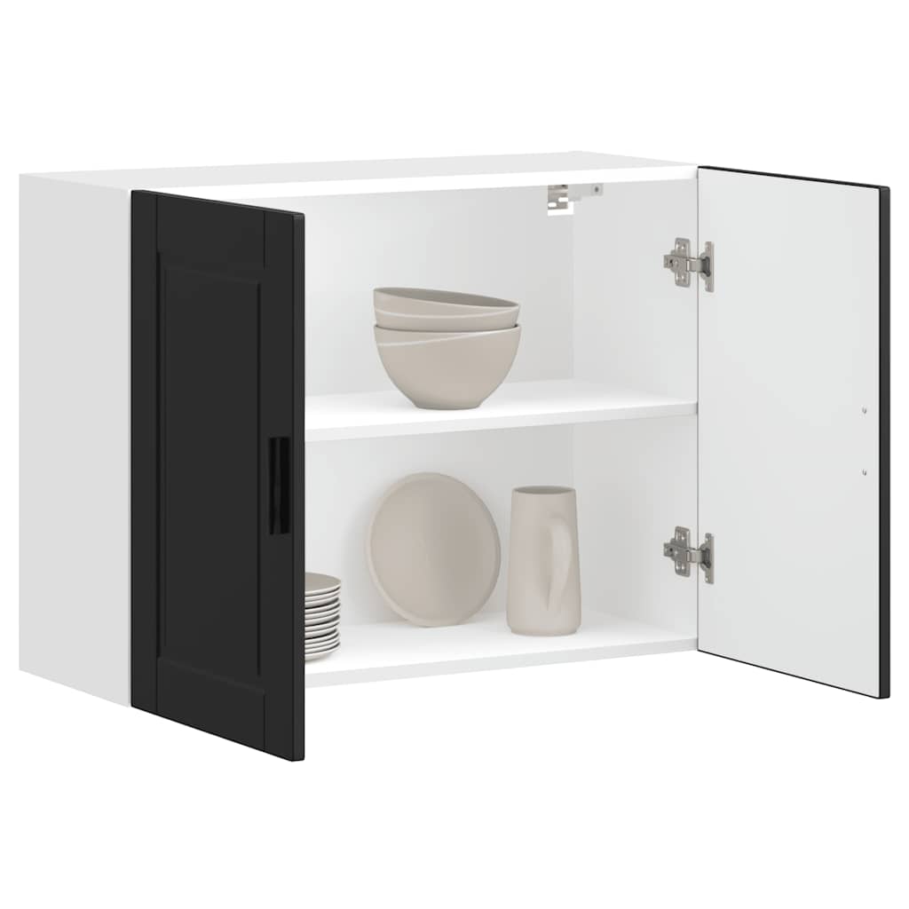 vidaXL Kitchen Wall Cabinet Porto Black Engineered Wood
