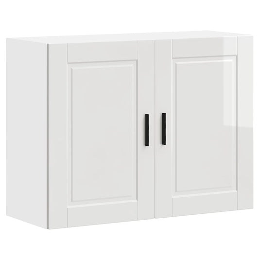 vidaXL Kitchen Wall Cabinet "Porto" High Gloss White Engineered Wood