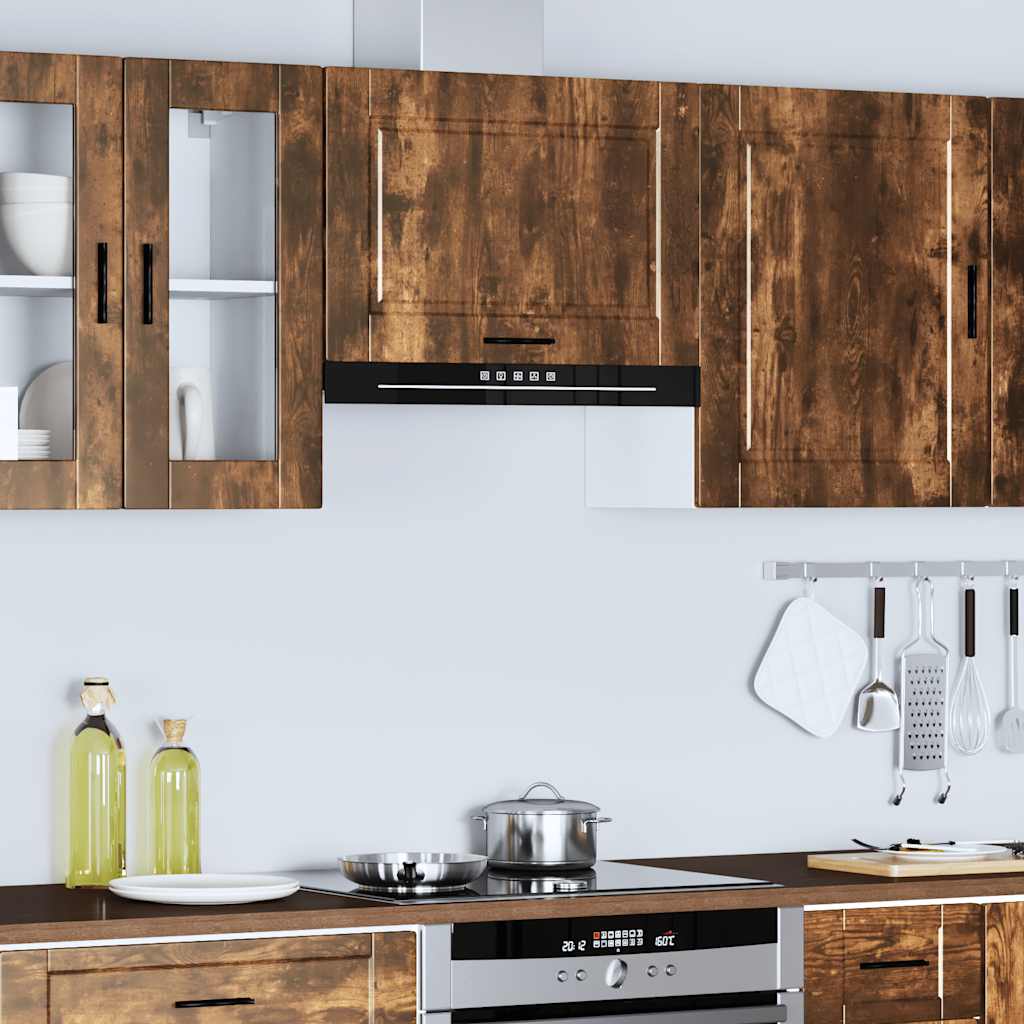 vidaXL Kitchen Wall Cabinet "Porto" Smoked Oak Engineered Wood