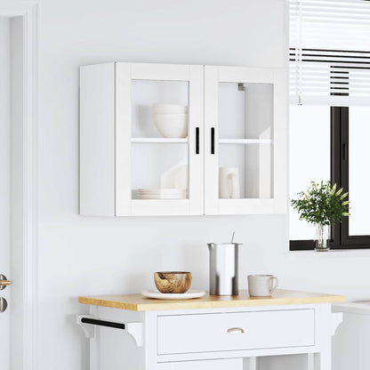 vidaXL Kitchen Wall Cabinet with Glass Door Porto White